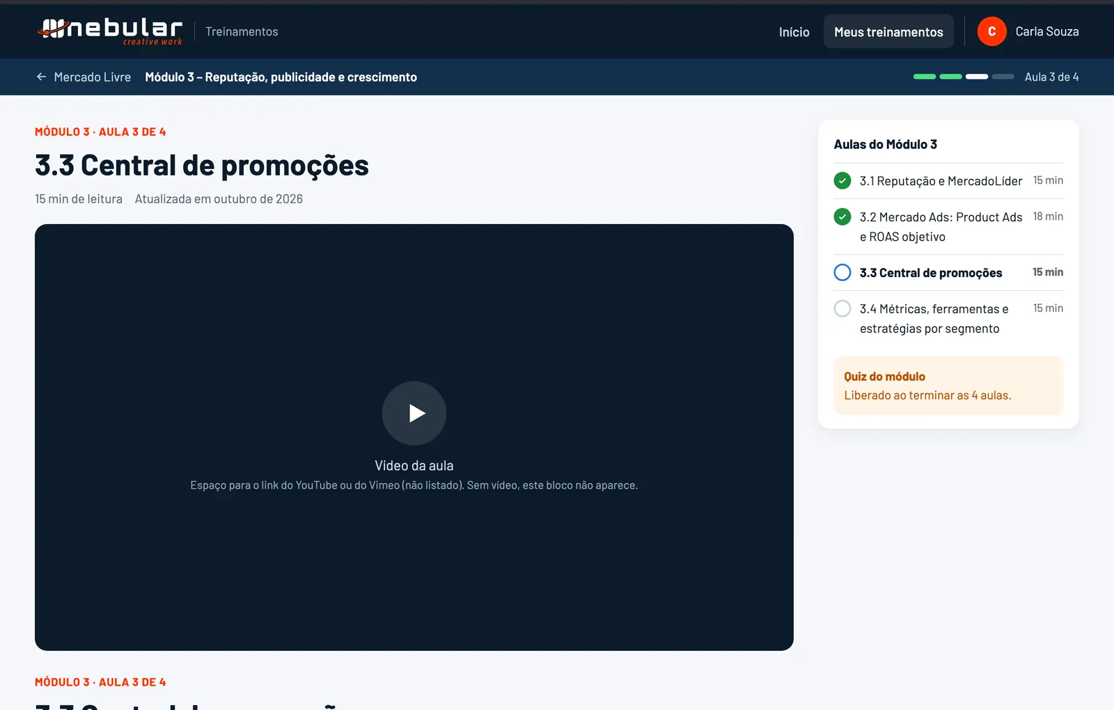 Tela de aula