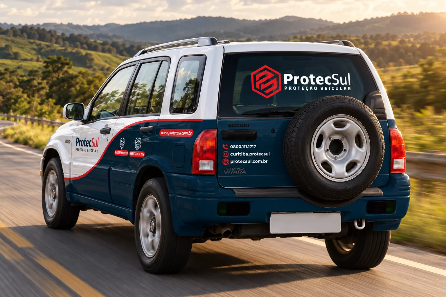 Carro adesivado da ProtecSul